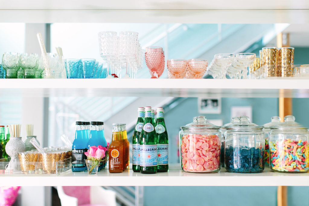 How to style shelves candy bar cocktail bar